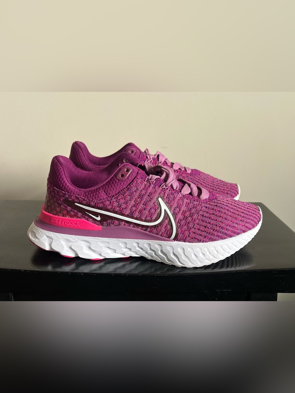 Nike React Infinity Run Flyknit 3 Womens Size 8 Bordeaux Purple DD3024 500
